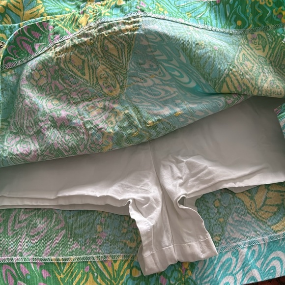 Lilly Pulitzer Aqua and Yellow Skort Women's Size 6 - Picture 5 of 5